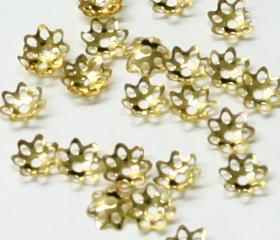 JFBCA/6MM 6mm Gold Plated Bead Cap Pack Qty 100